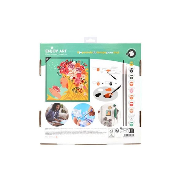 Målarset med nummer - ENJOY ART - Sylvia - 30 x 30 cm - Multicolor - Akryl