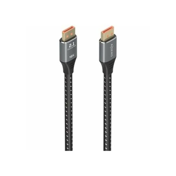 DisplayPort-kabel - AISENS - V2.1 - 16K@60Hz - 80Gbps - 2.0m - Svart - Flerfärgad