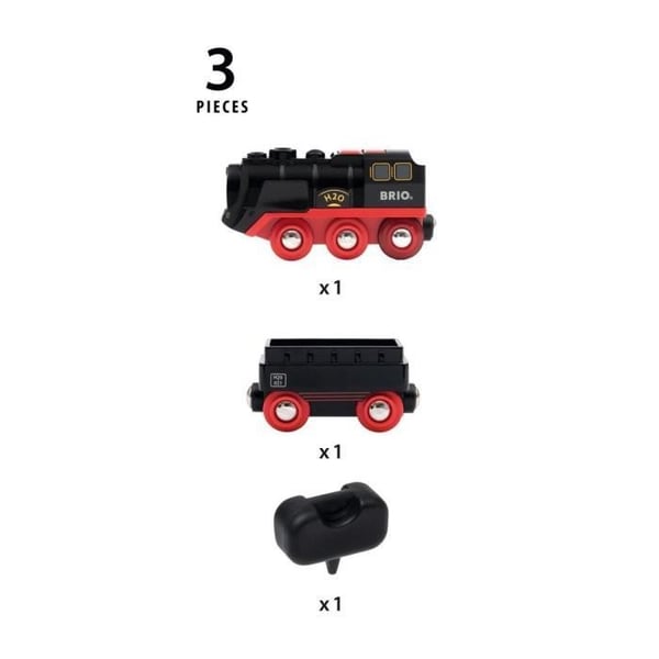 BRIO World batteridrivet ånglok - Ravensburger - Realistiska ångeffekter - från 3 år och uppåt - 33884