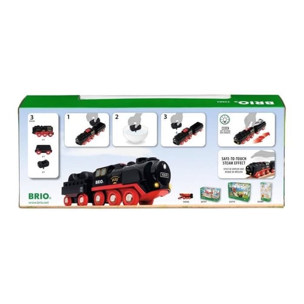 BRIO World batteridrivet ånglok - Ravensburger - Realistiska ångeffekter - från 3 år och uppåt - 33884