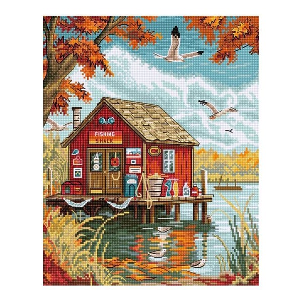 Kit för broderi med korsstygn LetiStitch - "Höstens början" 21x26 cm