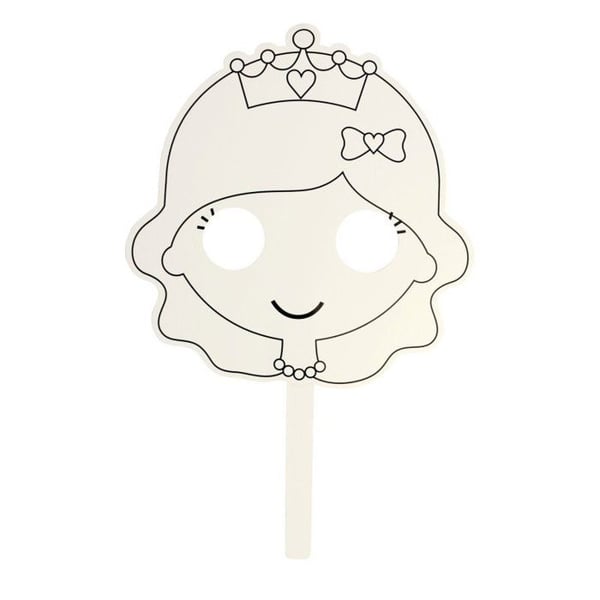 MégaCréa DIY - Prinsessmask för barn att dekorera, inklusive pinne x 4 stycken