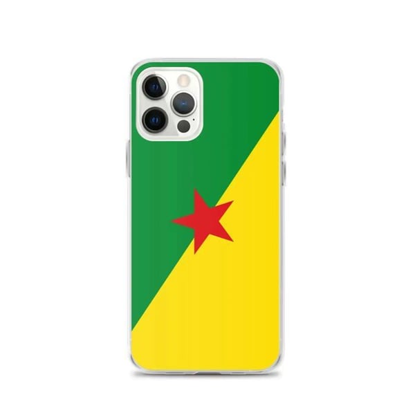 Mobilskal – Guyanas flagga – Kompatibel med iPhone 12 Pro – Mjuk Fodral – Slitstark och Stötsäker – Silikon – Pixelforma