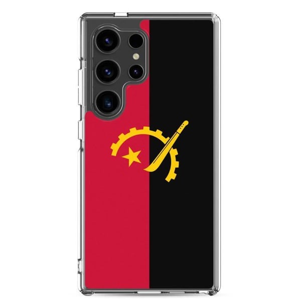 Mobilskal – Angolas flagga – Kompatibel med Samsung Galaxy S24 – Flexibelt skydd – Stötsäkert och slitstarkt – Pixelforma