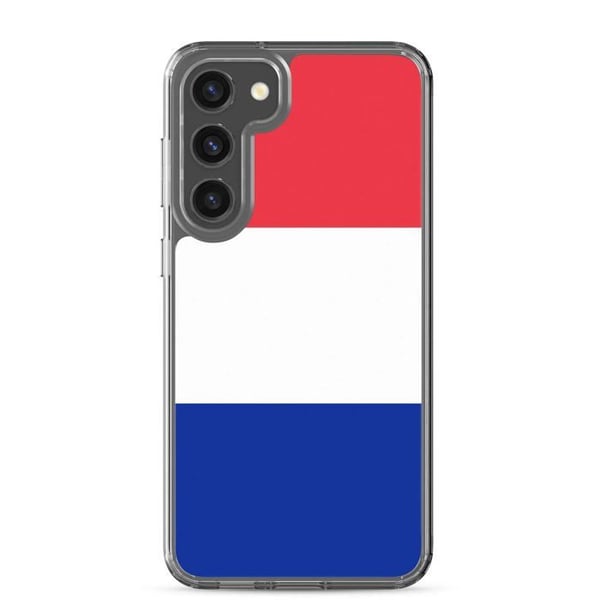 Mobilskal – Frankrikes flagga – Kompatibel med Samsung Galaxy S23 Ultra – Flexibelt fodral – Stötsäkert och slitstarkt – Pixelforma