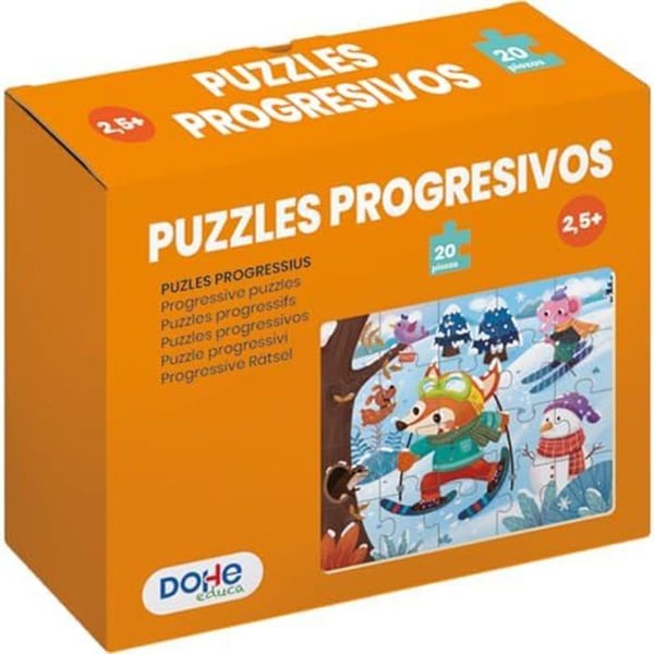 Pussel progressiv - DOHE - 65005 - 20 bitar - Multicolor - Djur för 2-3 år