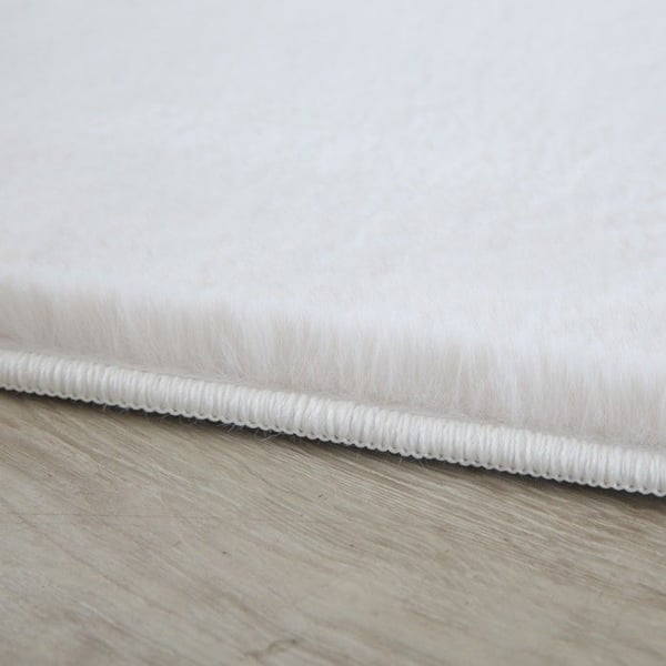 Långhårig matta - AYYILDIZ - Matta för vardagsrum 80x150 cm - Kräm - 100% polyester, baksida av bomull - Hår 20 mm