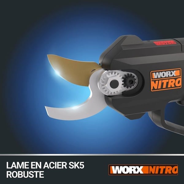Worx - WG330E.9 - NITRO - 20V Borstlös sladdlös sax/beskärare - (Levereras utan batteri eller laddare) - Svart/Orange