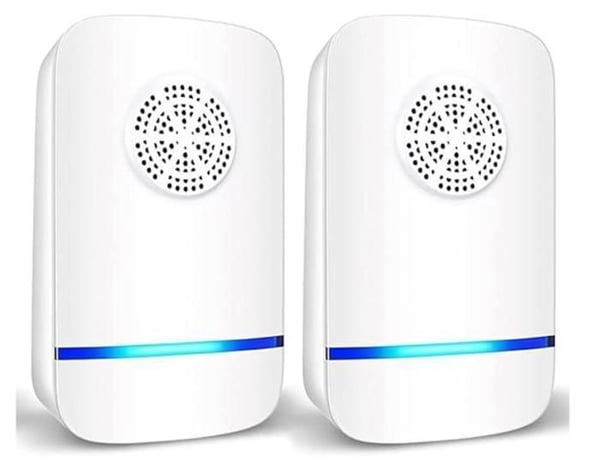 2-pack med ultraljudsrepeller, anti-insekter, spindlar, för inomhusmus, mot malar, myror, vägglöss