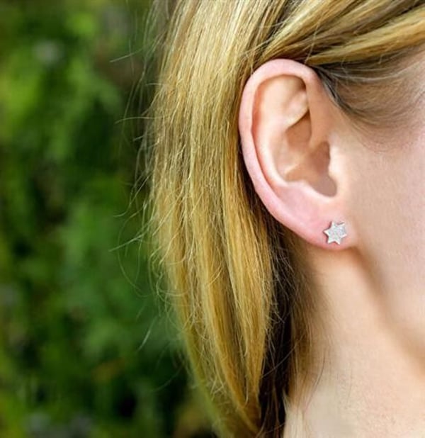 Örhängen - BENETO - AGUP2241 - Silver 925 - Stjärna - Kubisk zirkon
