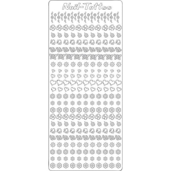 "Nail Art Peel Offs Tatuering för naglar Vit"
