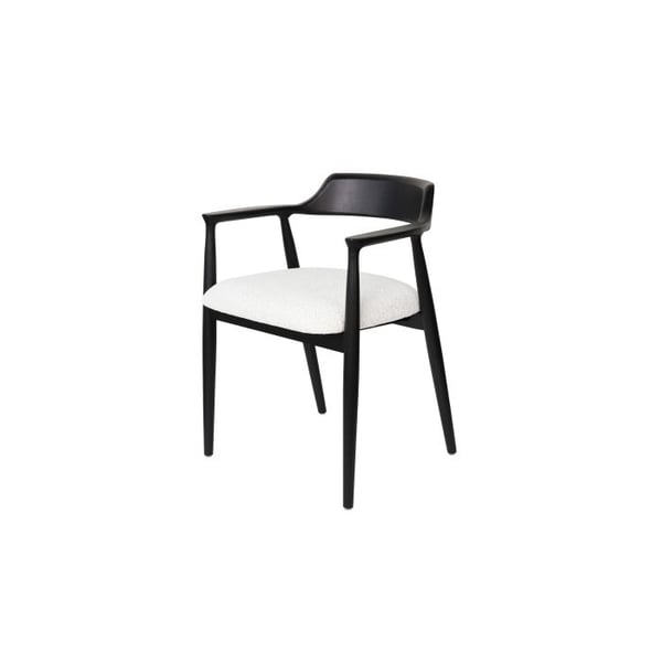 Stol - MUVOE - Kennedy - Sort/hvid asketræ - Polstret sæde - Tidløst design