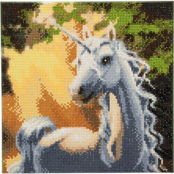 Kristallkonst - Tableau Strass Diamant Kristallkonst Enhörning 30cm