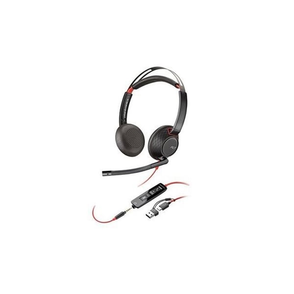 HP Poly Blackwire C5220 dator Mikro-headset supra-aural trådad Stereo svart Brusreducerande headset, vo