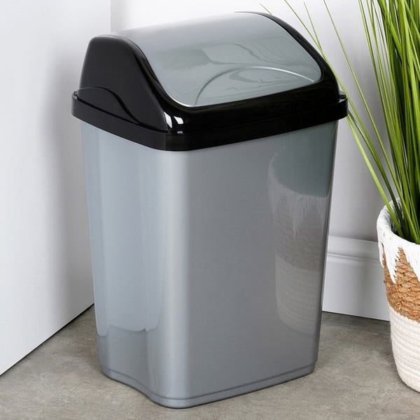 Plastbehållare 16L - ORION - Vippocklock - Grå - 30x23x43,5 cm - Kompakt - Universell användning