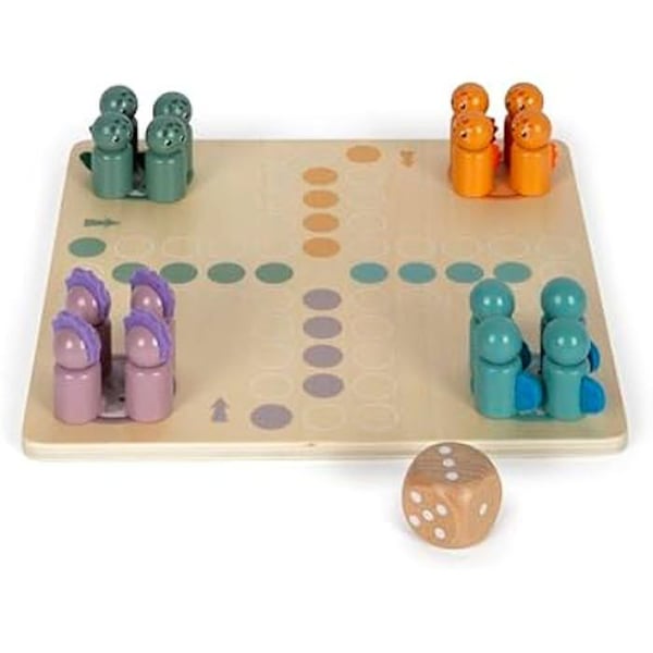 Sällskapsspel - SMALL FOOT - 12619 - Ludo Dino - FSC trä - 4 spelare max