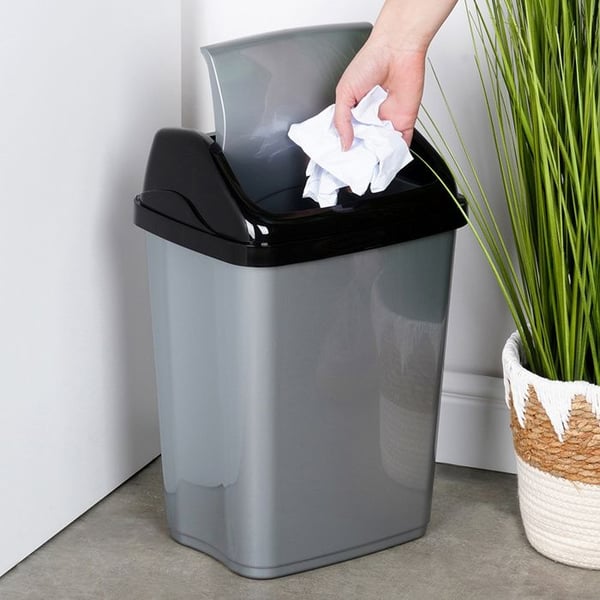 Plastbehållare 16L - ORION - Vippocklock - Grå - 30x23x43,5 cm - Kompakt - Universell användning