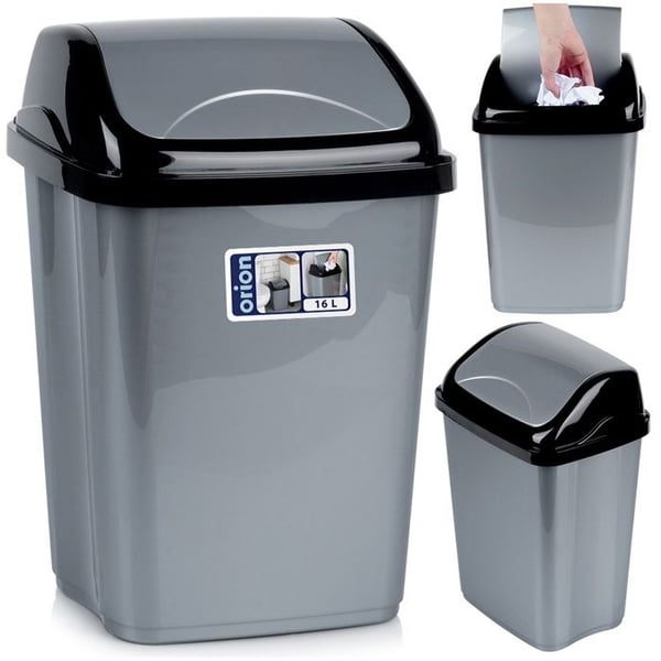 Plastbehållare 16L - ORION - Vippocklock - Grå - 30x23x43,5 cm - Kompakt - Universell användning