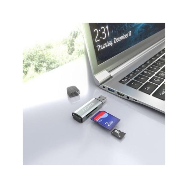 AISENS ASCR-2A09-GR USB 3.2 Gen 1 (3.1 Gen 1) kortläsare Typ-A Grå