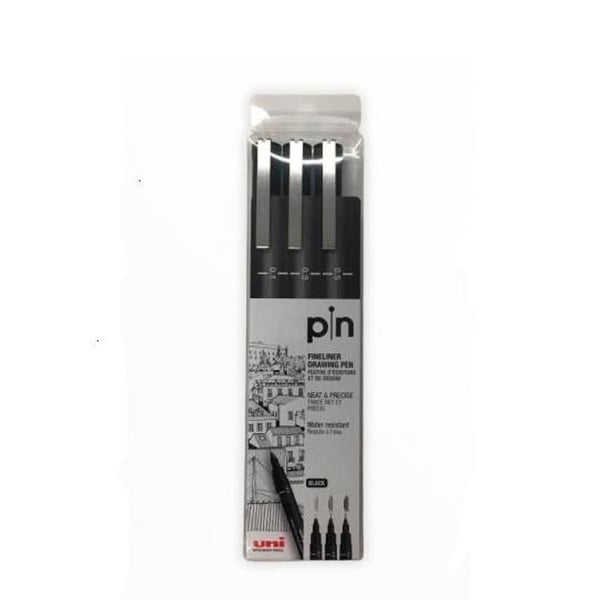 Permanent marker - UNI-BALL - PIN-200(S) - Fin spets 0.1/0.3/0.5 - 3 enheter