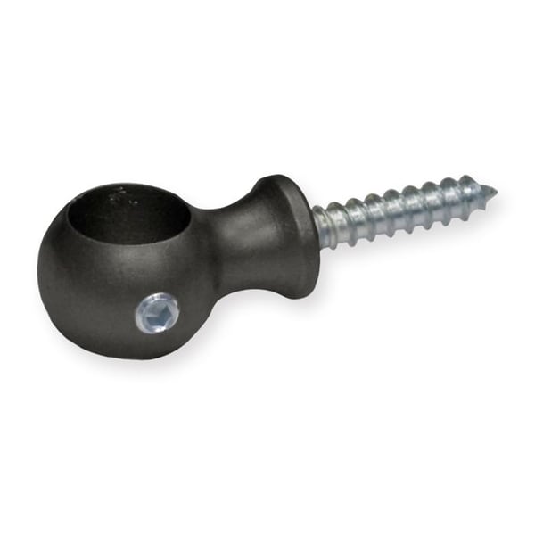 Trappstänger med dubbelgängad skruv, Küberit, svart mässing, diameter 11 mm