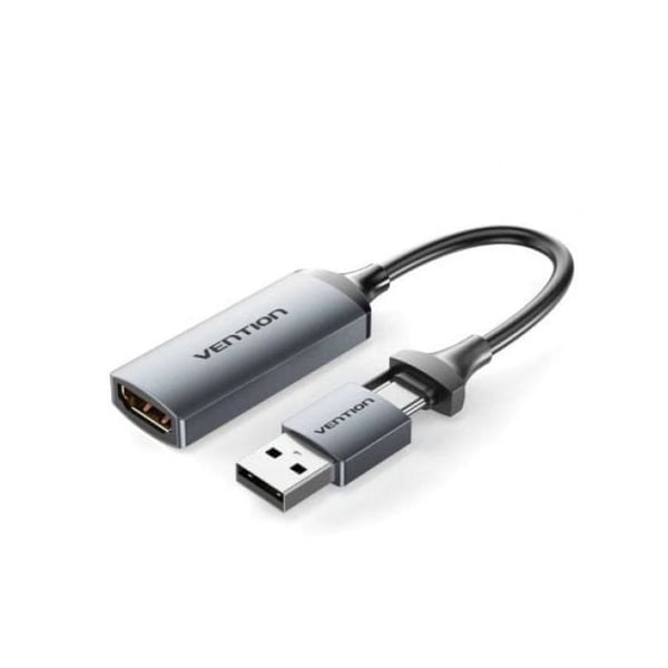 HDMI-konverter Vention ACWHA 4K@60Hz HDMI Hona till USB-C/USB-A 480Mbps 10cm Grå