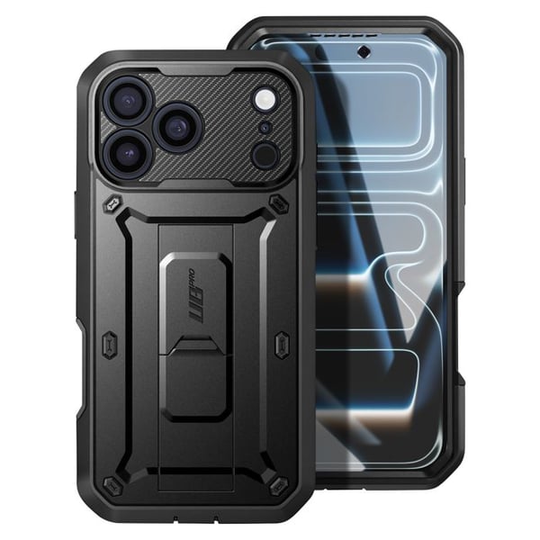Helskal till iPhone 17 Pro Unicorn Beetle Pro med Ställ Supcase Svart