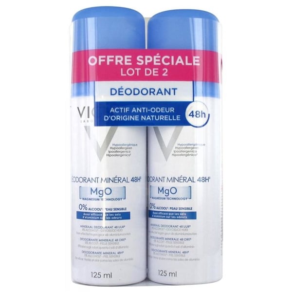 Vichy Mineral Deodorant 48h Spray 2-pack x 125ml