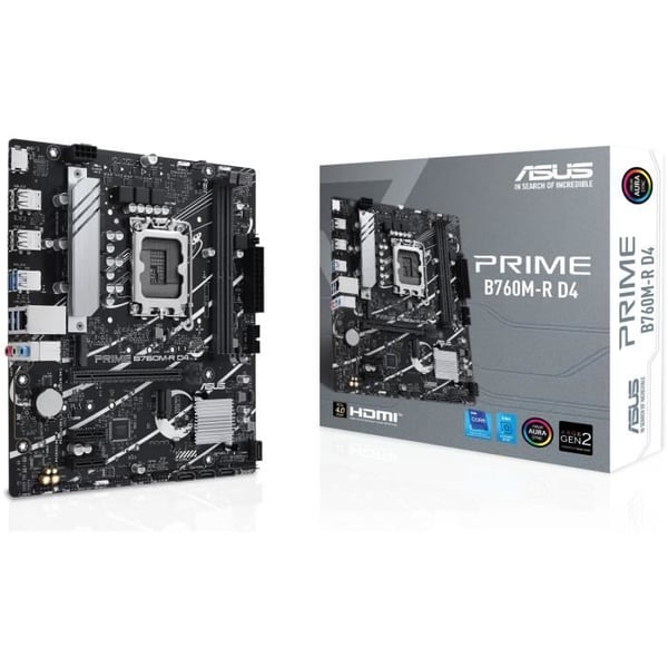 Moderkort - ASUS - PRIME B760M-R D4 - Intel B760 LGA 1700 micro ATX