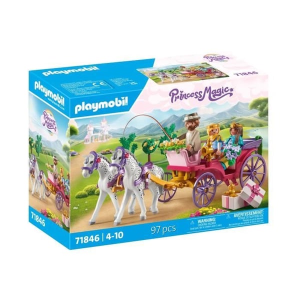 PLAYMOBIL 71846 Karet med prinspar og kusk, Princess Magic, 97 dele, fra 4 år