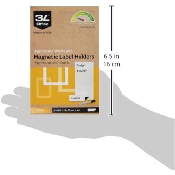 Magnetisk Etikettförsedd - 3L - Modell 10810 - 6 stycken - 25 x 75 mm - Kontorstillbehör