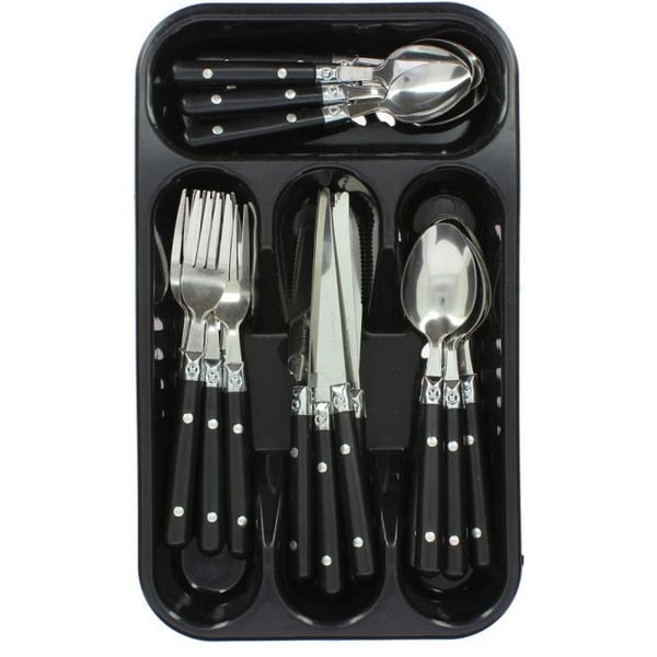 Secret de gourmet 24-delar "bistro" bestickset - Svart
