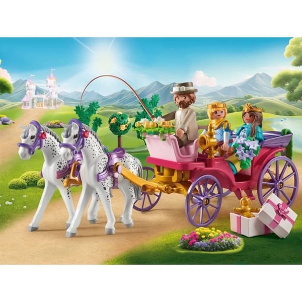 PLAYMOBIL 71846 Karet med prinspar og kusk, Princess Magic, 97 dele, fra 4 år