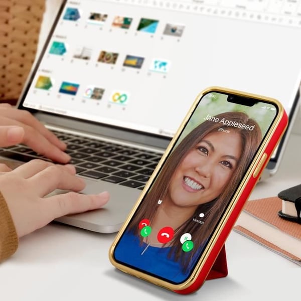 Coque - iPhone - 13 Pro Max - Silikon flashy - Fällbar ställning - Röd magnetsystem