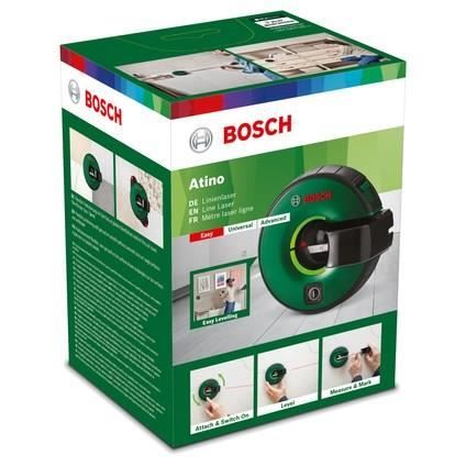 Bosch laserlinjemåttband - Atino Basic (1,5 m måttband, 1 gelpad, 1 1,5 V LR6 (AA) batteri)