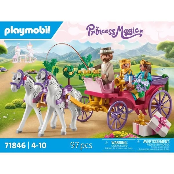 PLAYMOBIL 71846 Karet med prinspar og kusk, Princess Magic, 97 dele, fra 4 år