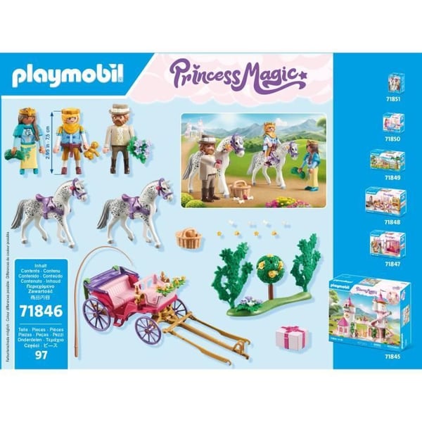 PLAYMOBIL 71846 Karet med prinspar og kusk, Princess Magic, 97 dele, fra 4 år