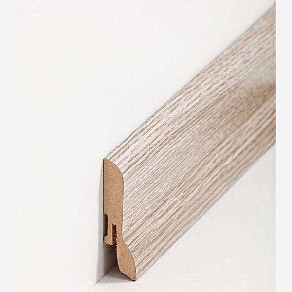 PROVISTON Sockel nr 366 MDF 20 x 60 x 2500 mm Ek för limning, skruvning & spikning, klippning Belagd MDF-kärna 25 m | 10 stycken