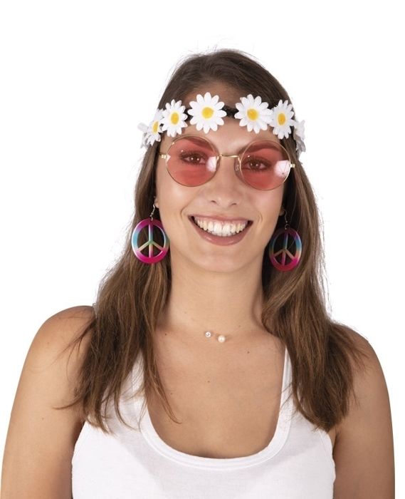 Utklädningsaccessoarer - LILLA CLOWN - P'TIT Clown re50318 - Hippieset - 3 delar - Flerfärgad