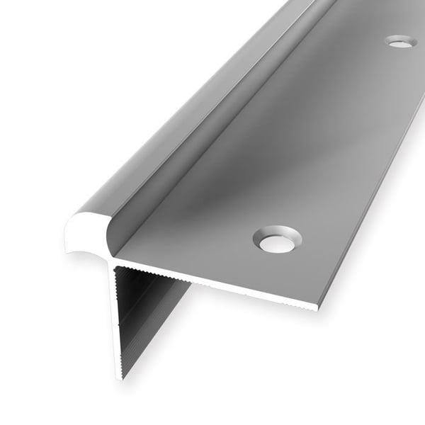Näsprofiler för gång 33 x 43 mm Vinkelprofil i aluminium Slät Infälld Förborrad Küberit Silver L 1000 mm
