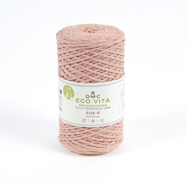 DMC - Återvunnen bomullstråd Eco Vita 4mm 250g Col. 104 rosa