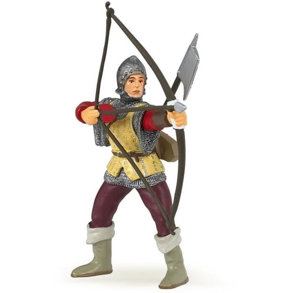 Röd Archer Figurine - PAPO - Le Monde Medieval - För barn från 3 år och uppåt