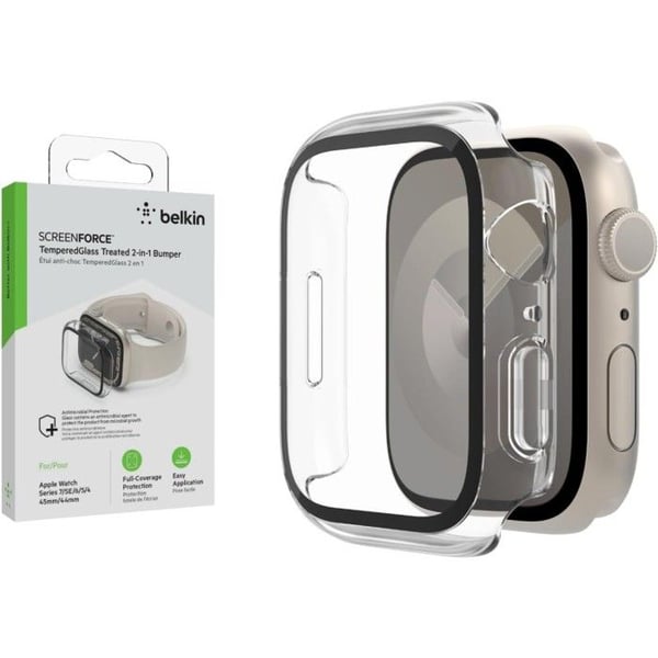 Beskyttelsesskal - Belkin - SCREENFORCE - Buet Hærdet - Polycarbonat - Hærdet Glas