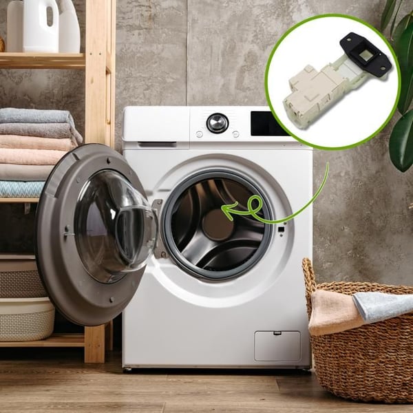 SOS Tillbehör Dörrsäkerhet, Stängning, Lås för Tvättmaskin 0020400505C AYA, FAR, HAIER, PROLINE