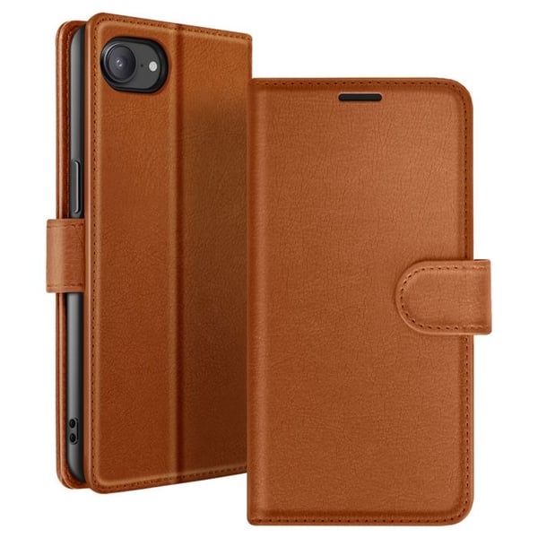 Plånboksfodral - ZANAÉ - iPhone 16e - Brun - Horisontellt Stöd - Magnetisk Stängning