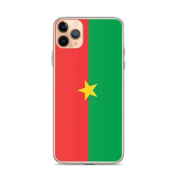 Mobilskal – Burkina Fasos flagga – Kompatibel med iPhone 11 Pro Max – Mjuk fodral – slitstark och stötresistent – Pixelforma