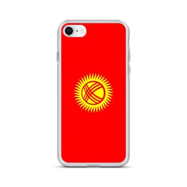 Telefonfodral – Kirgizistans flagga – Kompatibel med iPhone 8 Plus – Mjuk etui – Stöttålig och slagfast – Silikon – Pixelforma