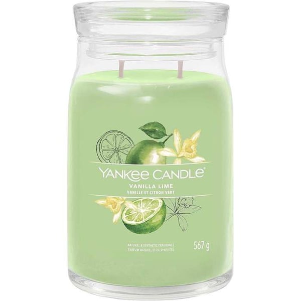Yankee Candle Grande Signature Vanilla Lime - Doftljus 567 g, 2 veker, sojavax, 60–90 h