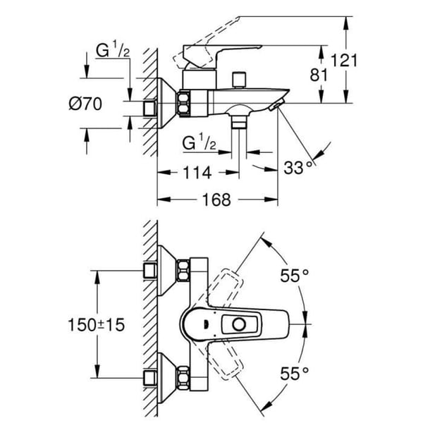 GROHE Start Loop krom mekanisk bad- og brusearmatur