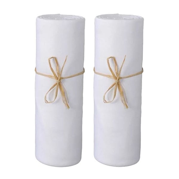Set med 2 spjälskydd 60 x 120 cm / 100% bomull / 57 trådar/cm² - 1 vit + 1 vit